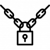 Lock and chain ransomware icon